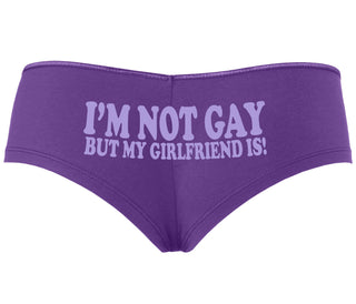 I'm Not Gay But My Girlfriend Is - Purple Boyshort