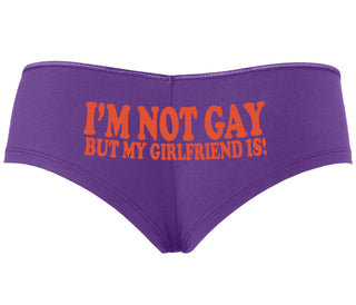 I'm Not Gay But My Girlfriend Is - Purple Boyshort