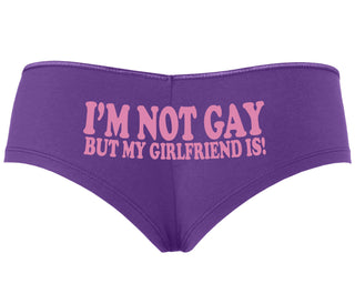 I'm Not Gay But My Girlfriend Is - Purple Boyshort