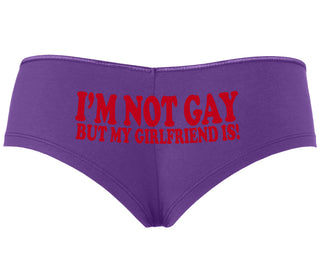 I'm Not Gay But My Girlfriend Is - Purple Boyshort
