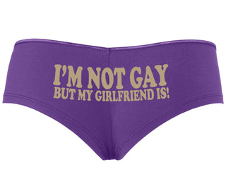 I'm Not Gay But My Girlfriend Is - Purple Boyshort