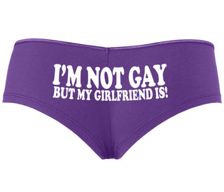 I'm Not Gay But My Girlfriend Is - Purple Boyshort