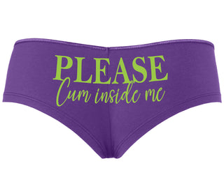 Please Cum Inside Me - Purple Boyshort