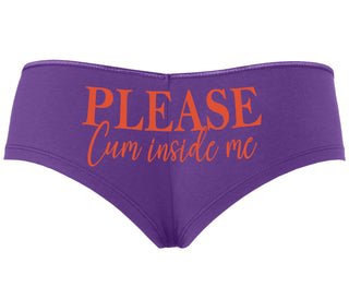 Please Cum Inside Me - Purple Boyshort