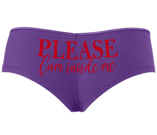Please Cum Inside Me - Purple Boyshort