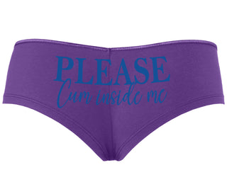 Please Cum Inside Me - Purple Boyshort