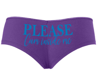 Please Cum Inside Me - Purple Boyshort
