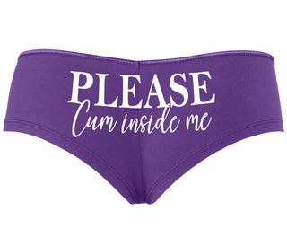 Please Cum Inside Me - Purple Boyshort