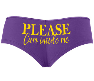 Please Cum Inside Me - Purple Boyshort