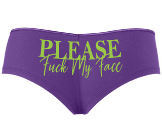 Please Fuck My Face - Purple Boyshort