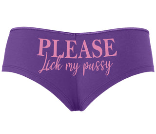 Please Lick My Pussy - Purple Boyshort