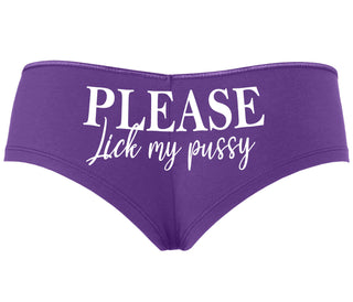 Please Lick My Pussy - Purple Boyshort