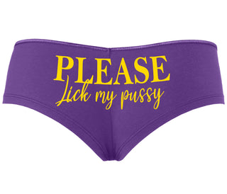 Please Lick My Pussy - Purple Boyshort