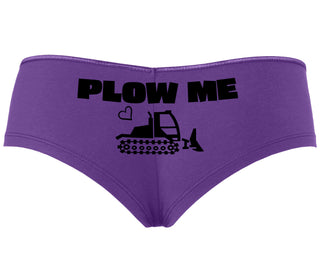 Plow Me - Funny Tractor Design - Purple Boyshort