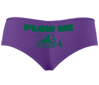 Plow Me - Funny Tractor Design - Purple Boyshort