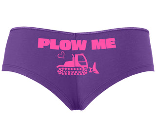 Plow Me - Funny Tractor Design - Purple Boyshort
