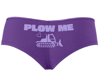 Plow Me - Funny Tractor Design - Purple Boyshort
