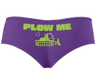 Plow Me - Funny Tractor Design - Purple Boyshort