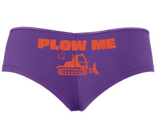 Plow Me - Funny Tractor Design - Purple Boyshort