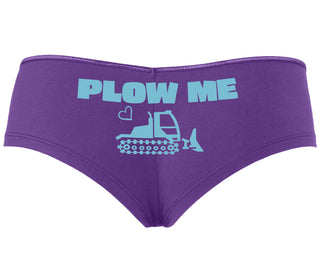 Plow Me - Funny Tractor Design - Purple Boyshort
