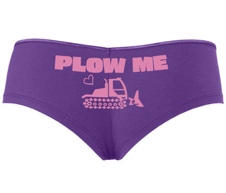 Plow Me - Funny Tractor Design - Purple Boyshort