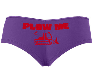 Plow Me - Funny Tractor Design - Purple Boyshort
