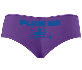 Plow Me - Funny Tractor Design - Purple Boyshort