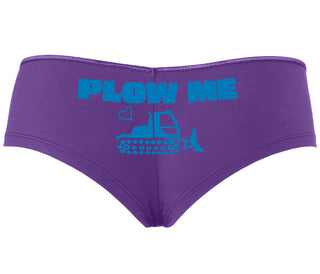 Plow Me - Funny Tractor Design - Purple Boyshort