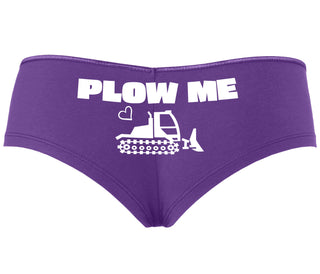 Plow Me - Funny Tractor Design - Purple Boyshort
