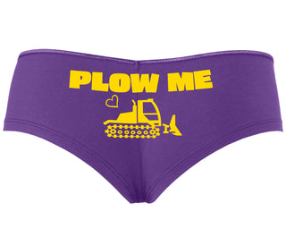 Plow Me - Funny Tractor Design - Purple Boyshort