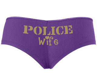 Police Wife Stencil Design - Purple Boyshort