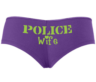 Police Wife Stencil Design - Purple Boyshort