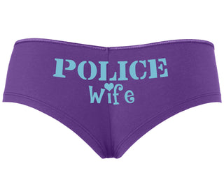 Police Wife Stencil Design - Purple Boyshort