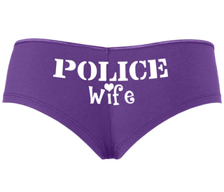 Police Wife Stencil Design - Purple Boyshort