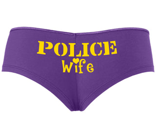 Police Wife Stencil Design - Purple Boyshort