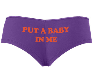 Put A Baby In Me - Purple Boyshort