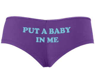 Put A Baby In Me - Purple Boyshort