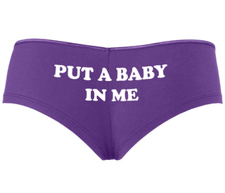 Put A Baby In Me - Purple Boyshort
