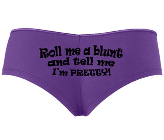 Roll A Blunt and Tell Me I'm Pretty - Purple Boyshort