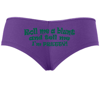 Roll A Blunt and Tell Me I'm Pretty - Purple Boyshort