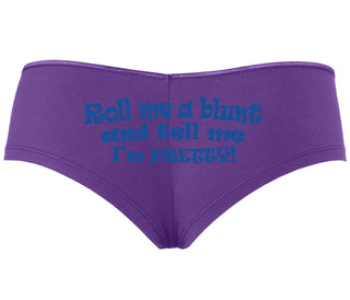 Roll A Blunt and Tell Me I'm Pretty - Purple Boyshort