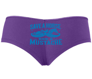 Save A Horse Ride A Mustache - Purple Boyshort