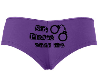 Sir Please Cuff Me - Purple Boyshort