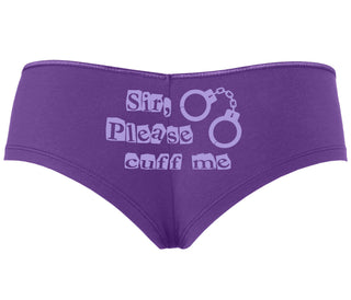 Sir Please Cuff Me - Purple Boyshort