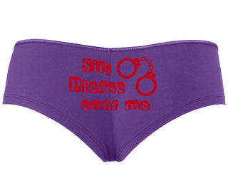 Sir Please Cuff Me - Purple Boyshort