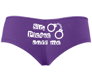 Sir Please Cuff Me - Purple Boyshort