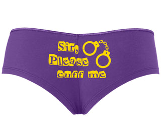 Sir Please Cuff Me - Purple Boyshort