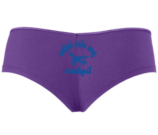 Slide Into My Cockpit - Purple Boyshort