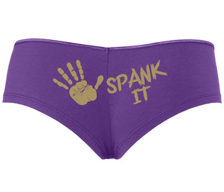 Spank It - Cute Hand Print - Purple Boyshort