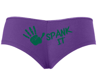 Spank It - Cute Hand Print - Purple Boyshort